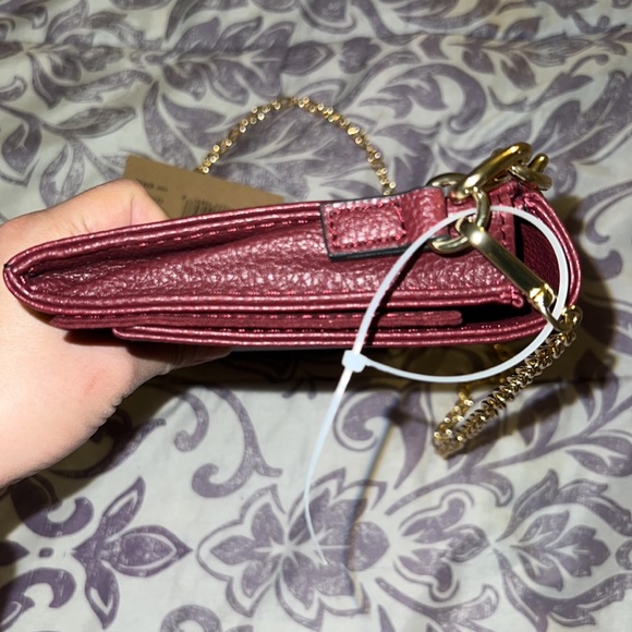 Steve Madden wine color clutch with gold chain straps - Picture 9 of 10